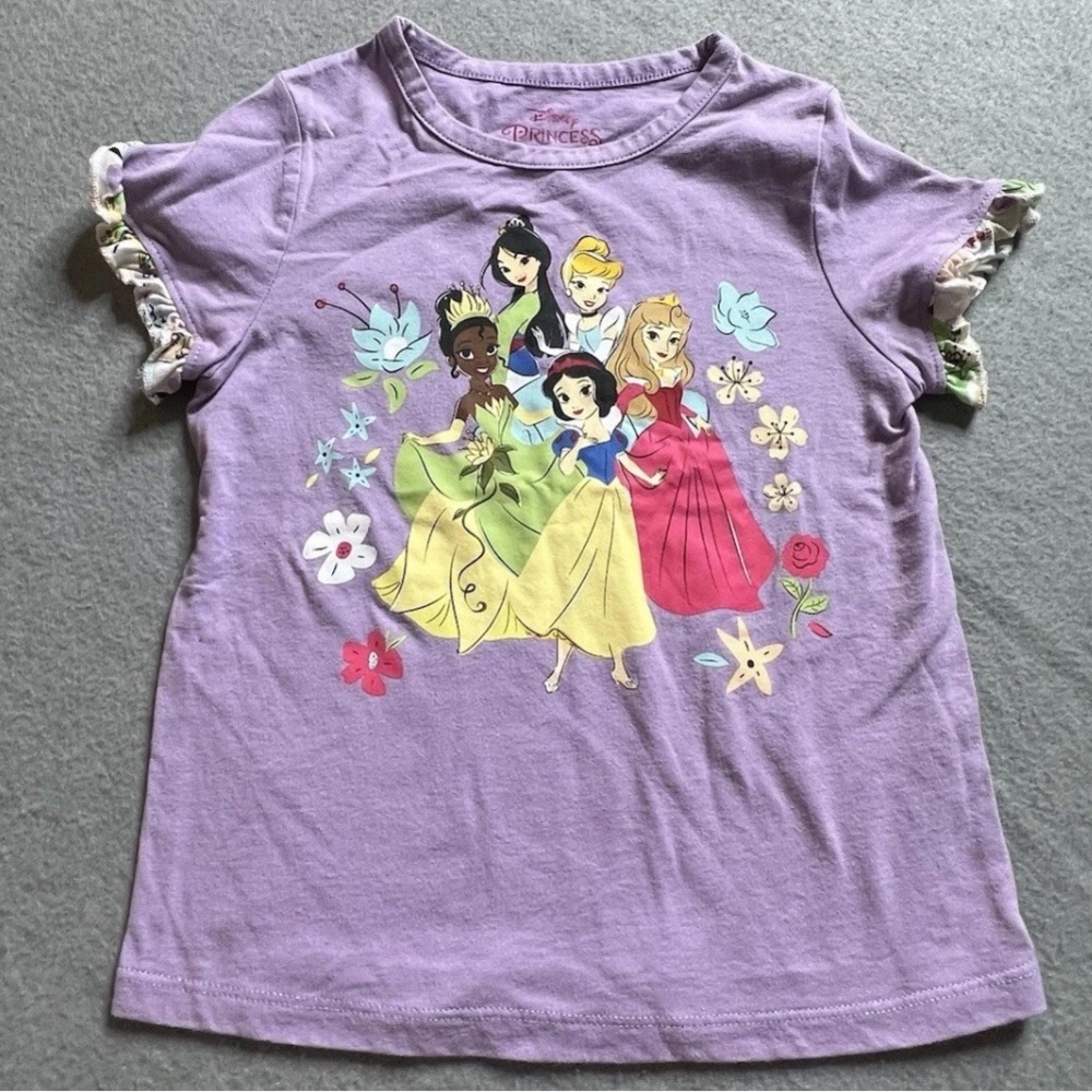 LOT Disney Princess Old Navy OshKosh Girls 4T Shirt Shorts 4 Piece Set Floral